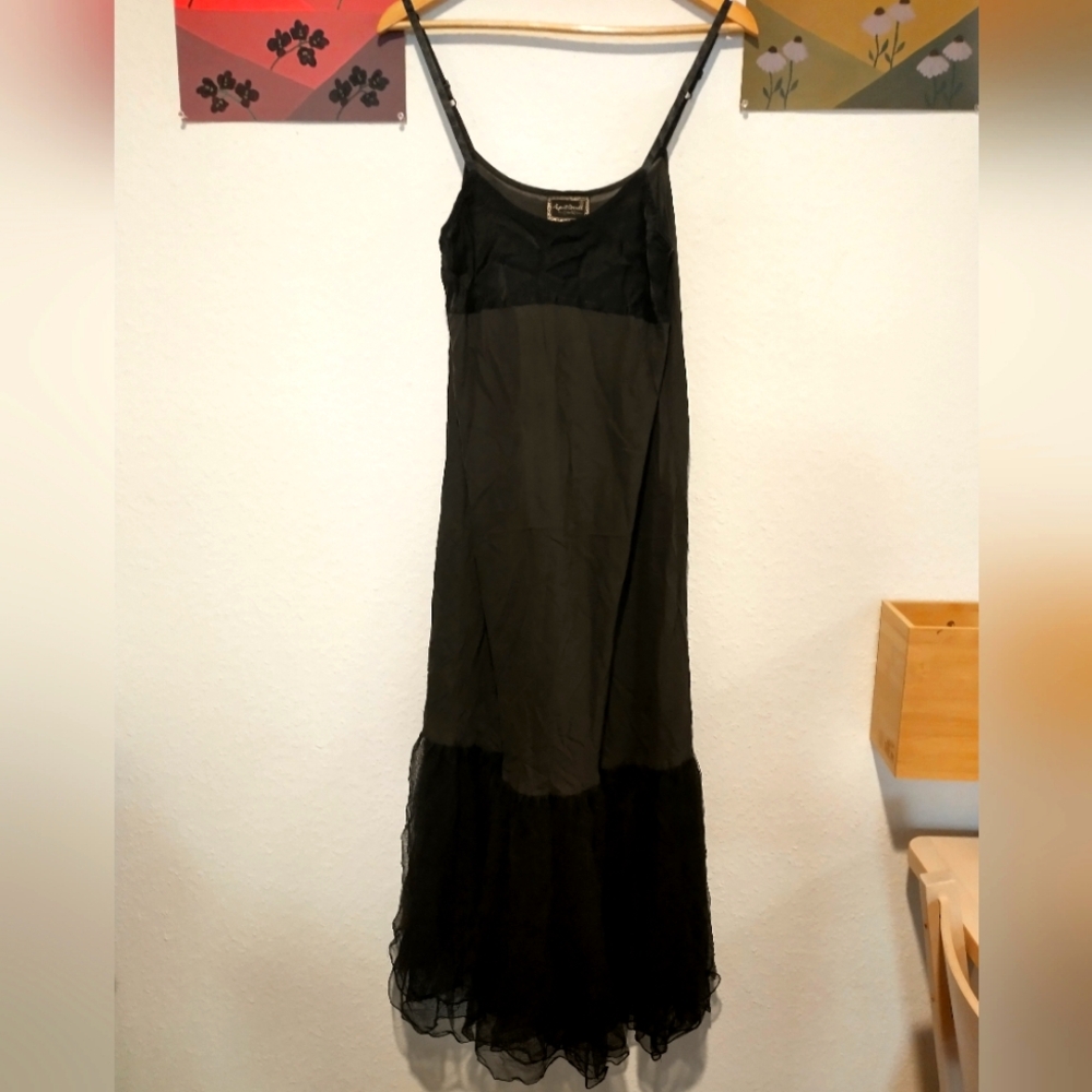 April Cornell Sheer Dress Black Medium Size